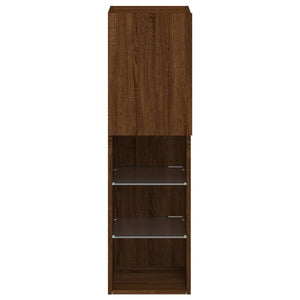 TV-Schrank mit LED Braun Eichen-Optik