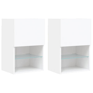 TV-Schränke mit LED, 2er Set, Weiß