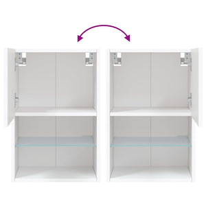 TV-Schränke mit LED, 2er Set, Weiß