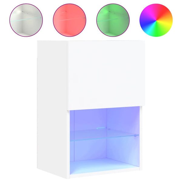 TV-Schränke mit LED, 2er Set, Weiß