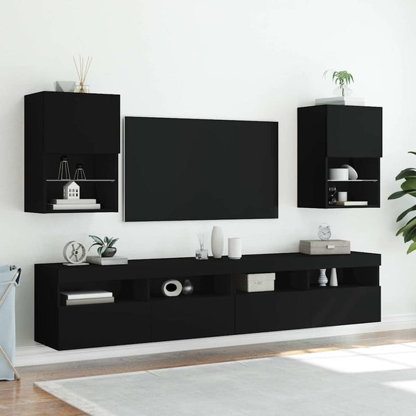 TV-Schrank Schwarz mit LED 40,5cm