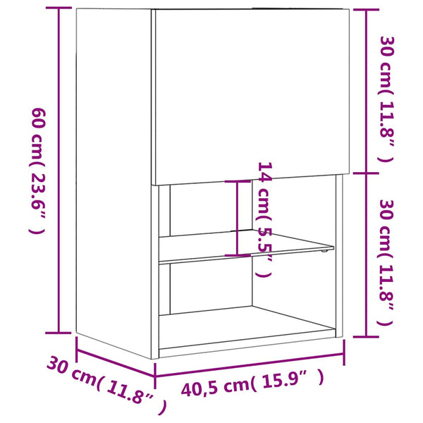 TV-Schrank Schwarz mit LED 40,5cm