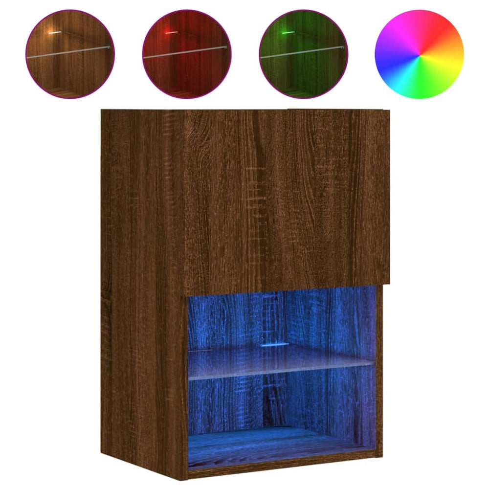 TV-Schrank Braun Eiche mit LED