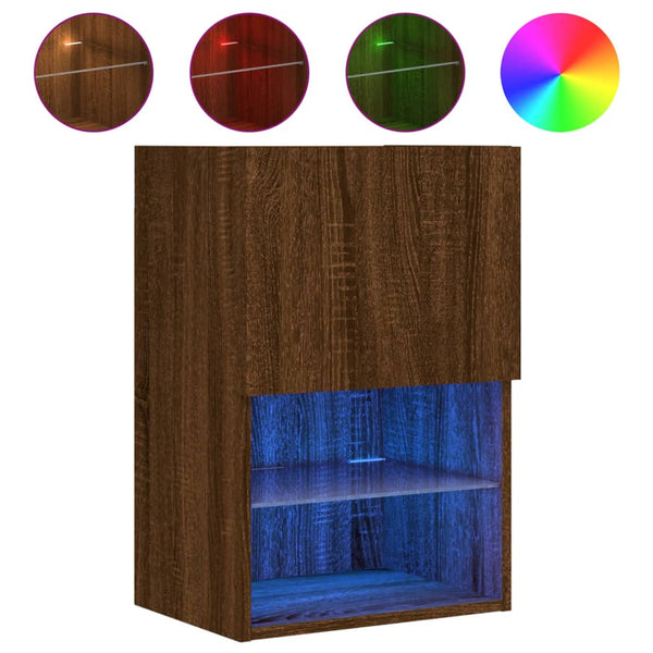 TV-Schrank Braun Eiche mit LED