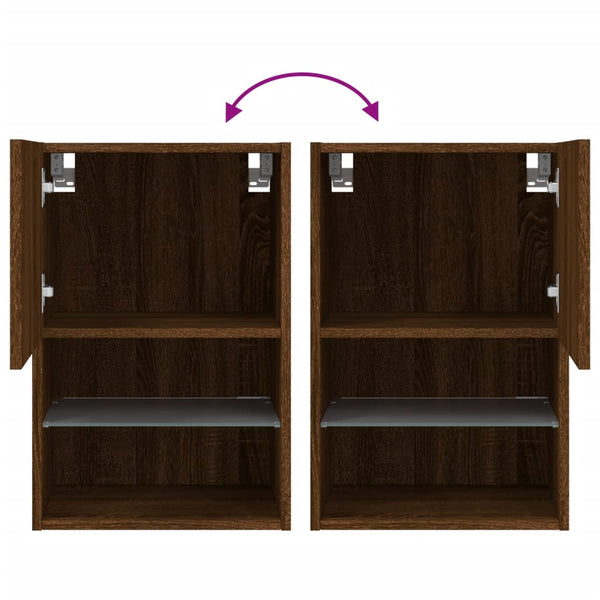 TV-Schrank Braun Eiche mit LED