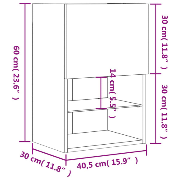 TV-Schrank Braun Eiche mit LED