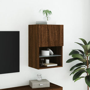 TV-Schrank Braun Eiche mit LED