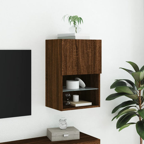 TV-Schrank Braun Eiche mit LED