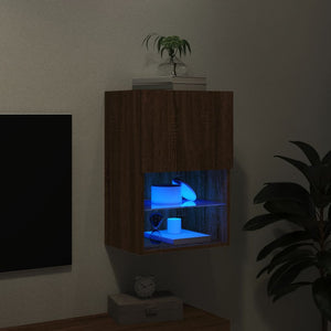 TV-Schrank Braun Eiche mit LED