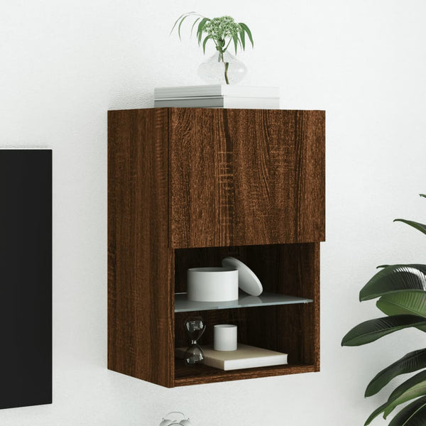 TV-Schrank Braun Eiche mit LED