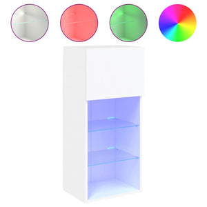 TV-Schrank Weiß mit LED 40,5x30x90 cm
