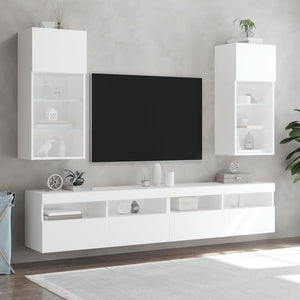 TV-Schrank Weiß mit LED 40,5x30x90 cm