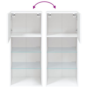 TV-Schrank Weiß mit LED 40,5x30x90 cm