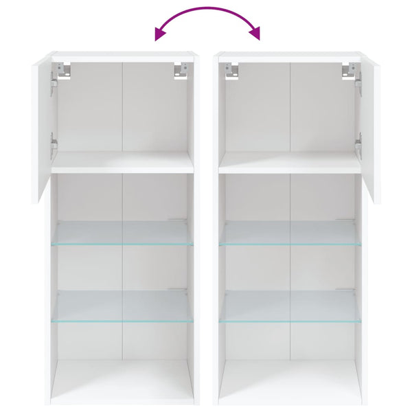 TV-Schrank Weiß mit LED 40,5x30x90 cm