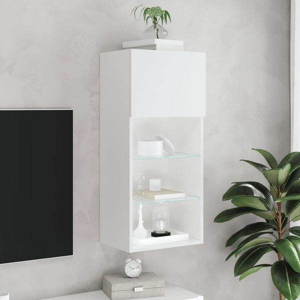 TV-Schrank Weiß mit LED 40,5x30x90 cm