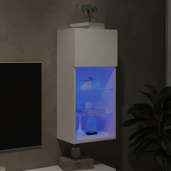 TV-Schrank Weiß mit LED 40,5x30x90 cm