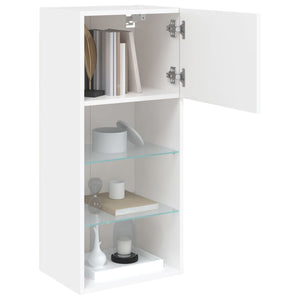 TV-Schrank Weiß mit LED 40,5x30x90 cm