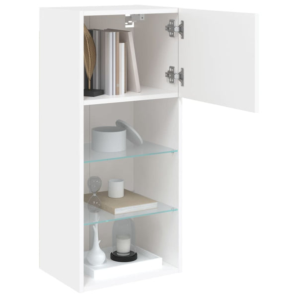 TV-Schrank Weiß mit LED 40,5x30x90 cm