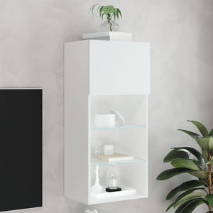 TV-Schrank Weiß mit LED 40,5x30x90 cm