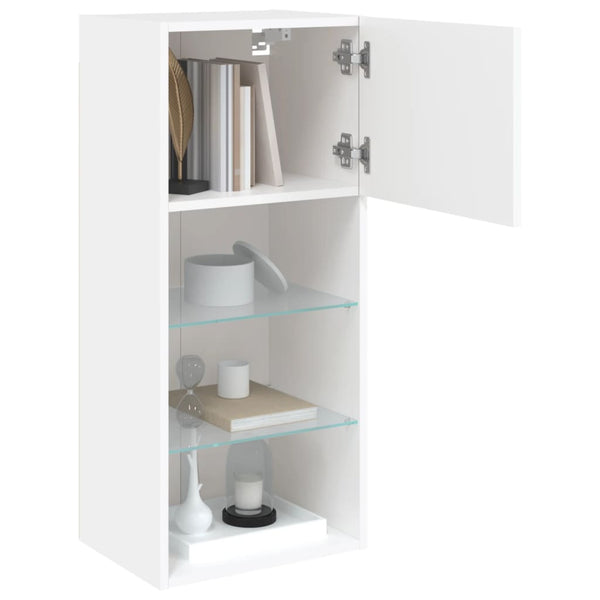 TV-Schränke mit LED-Beleuchtung, 2er-Set, Weiß