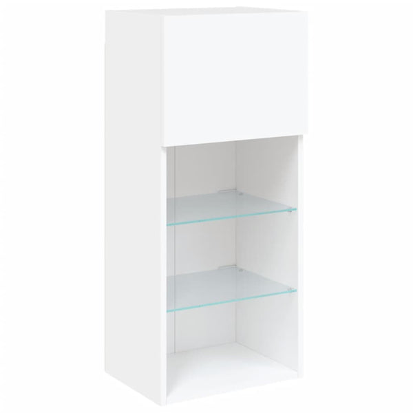 TV-Schränke mit LED-Beleuchtung, 2er-Set, Weiß