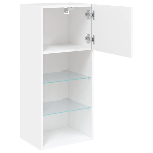 TV-Schränke mit LED-Beleuchtung, 2er-Set, Weiß