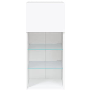 TV-Schränke mit LED-Beleuchtung, 2er-Set, Weiß