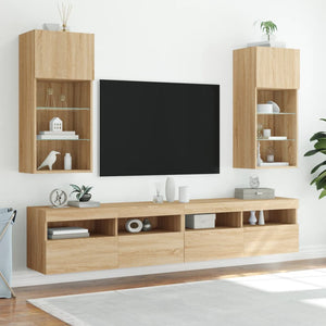 TV-Schränke mit LED-Leuchten Sonoma Eiche