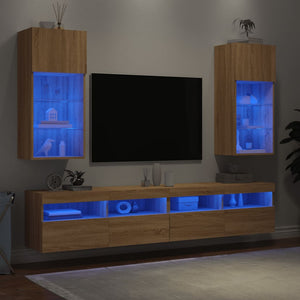 TV-Schränke mit LED-Leuchten Sonoma Eiche