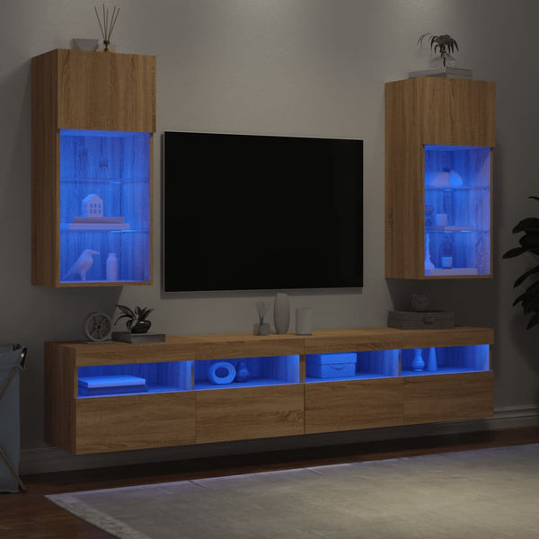 TV-Schränke mit LED-Leuchten Sonoma Eiche