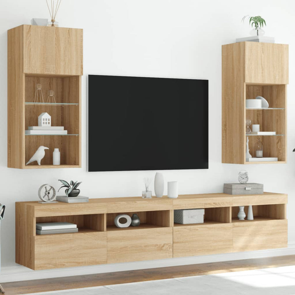 TV-Schränke mit LED-Leuchten Sonoma Eiche