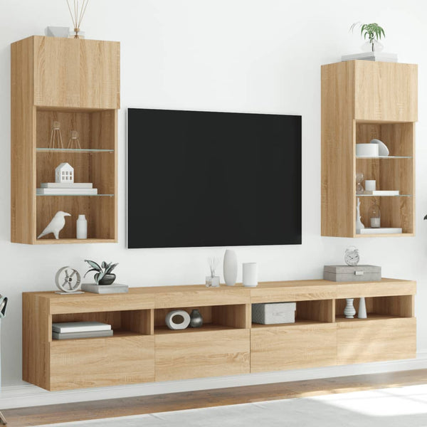 TV-Schränke mit LED-Leuchten Sonoma Eiche