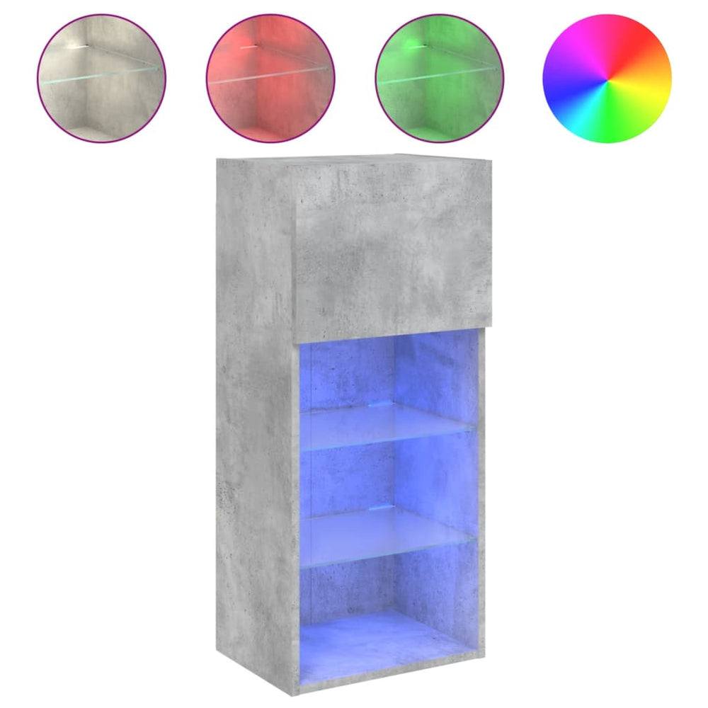 TV-Schrank Betongrau mit LED 90cm