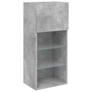 vidaXL Meuble TV avec lumières LED gris béton 40,5x30x90 cm