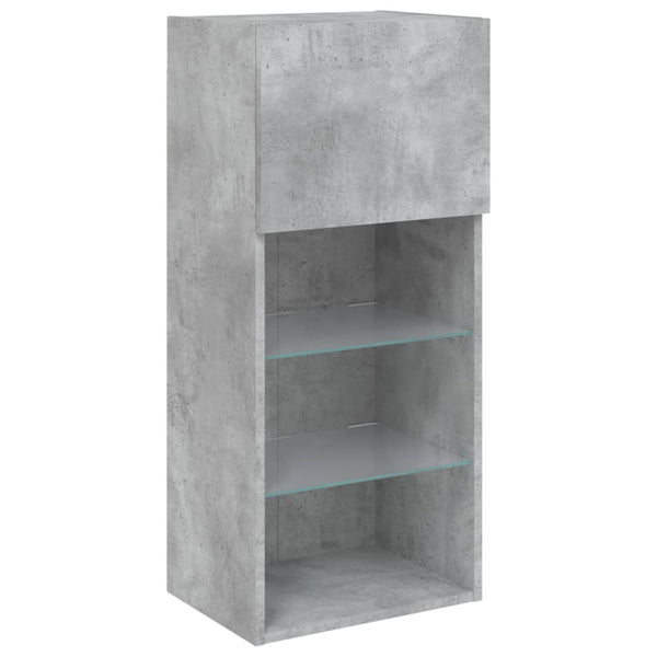vidaXL Meuble TV avec lumières LED gris béton 40,5x30x90 cm