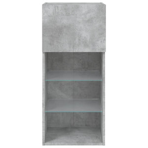vidaXL Meuble TV avec lumières LED gris béton 40,5x30x90 cm
