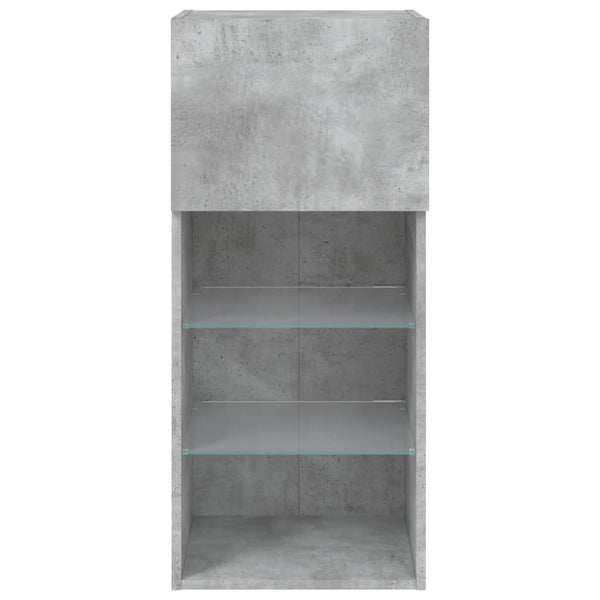 vidaXL Meuble TV avec lumières LED gris béton 40,5x30x90 cm