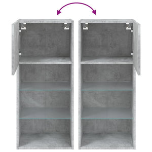 vidaXL Meuble TV avec lumières LED gris béton 40,5x30x90 cm
