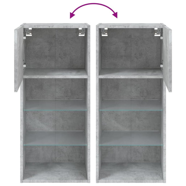 vidaXL Meuble TV avec lumières LED gris béton 40,5x30x90 cm