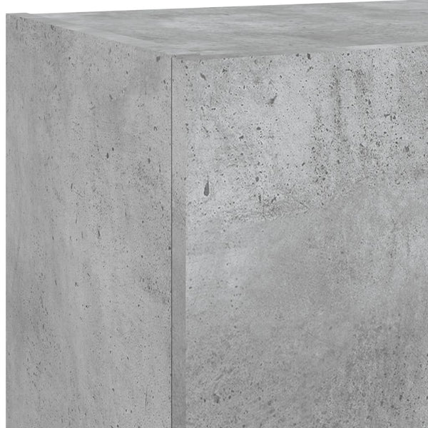 vidaXL Meuble TV avec lumières LED gris béton 40,5x30x90 cm