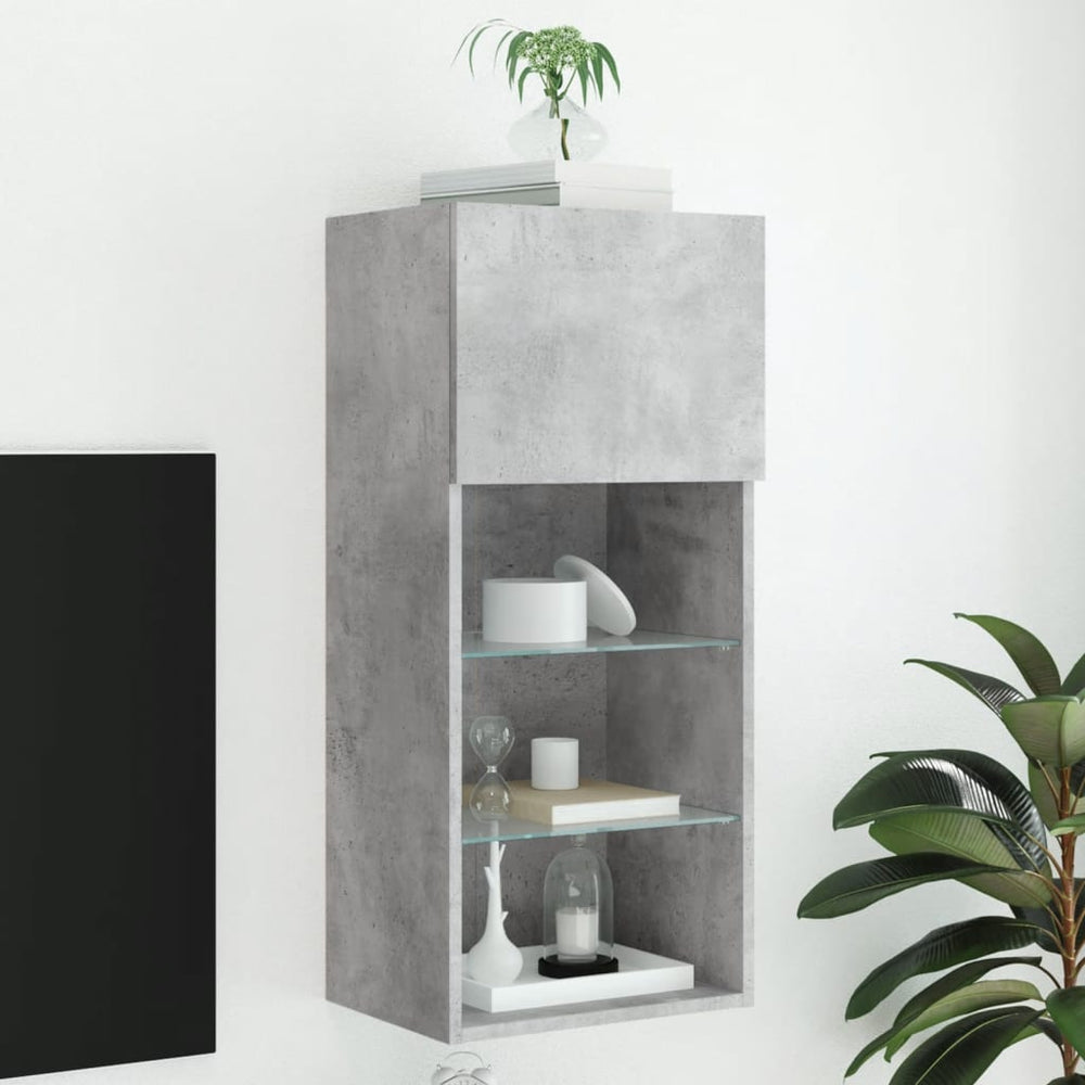 TV-Schrank Betongrau mit LED 90cm