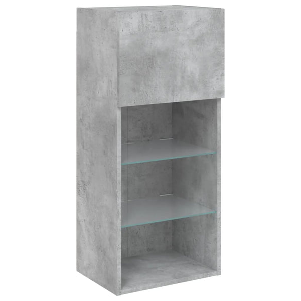 TV-Schränke mit LED Betongrau 40,5x30x90 cm, 2er-Set