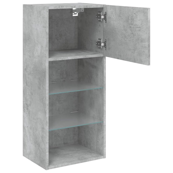 TV-Schränke mit LED Betongrau 40,5x30x90 cm, 2er-Set