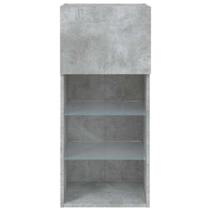 TV-Schränke mit LED Betongrau 40,5x30x90 cm, 2er-Set