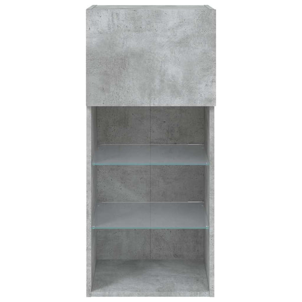 TV-Schränke mit LED Betongrau 40,5x30x90 cm, 2er-Set