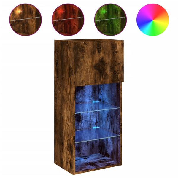 TV-Schrank mit LED Räuchereiche 90 cm
