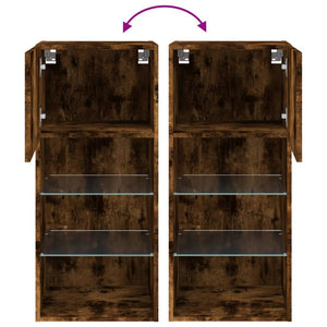 TV-Schrank mit LED Räuchereiche 90 cm
