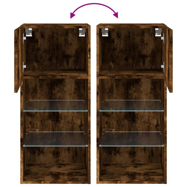 TV-Schrank mit LED Räuchereiche 90 cm
