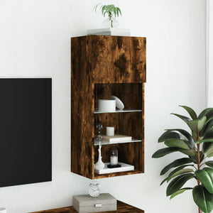 TV-Schrank mit LED Räuchereiche 90 cm