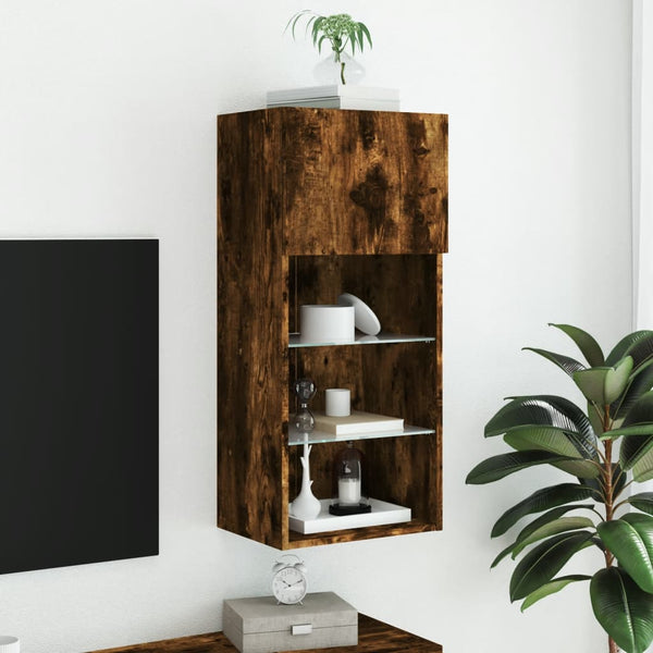 TV-Schrank mit LED Räuchereiche 90 cm